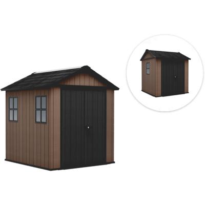 Keter Newton plus 757/775 - Abri de jardin - Avec fenêtres - 230 x 223,8 x 246 cm - Publicité Keter Newton plus 757/775 - Abri de jardin - Avec fenêtres - 230 x 223,8 x 246 cm - Publicité