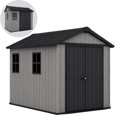 Keter Newton plus 759/975 gris - Abri de jardin avec fenêtres - 230 × 287 × 246 cm - Publicité Keter Newton plus 759/975 gris - Abri de jardin avec fenêtres - 230 × 287 × 246 cm - Publicité