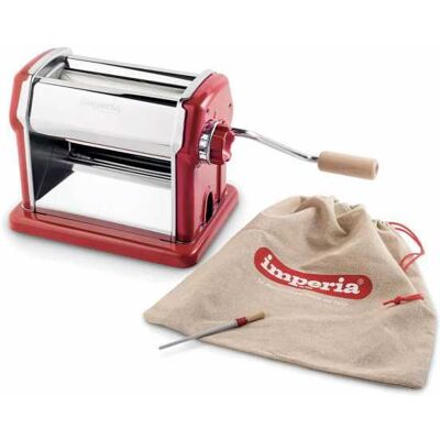 Imperia Gran Gourmet Rosso - Laminoir - Machine à pâtes manuelle en INOX - Publicité Imperia Gran Gourmet Rosso - Laminoir - Machine à pâtes manuelle en INOX - Publicité