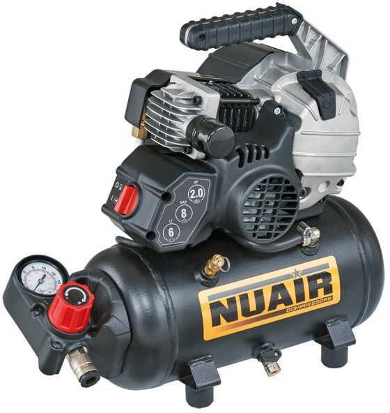 Nuair FU 227/8/6E - Compresseur d'air électrique compact portatif - Moteur 2 CV - 6 Litres