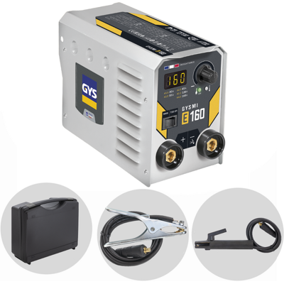 Gys Gysmi E160 - Poste à souder inverter (MMA) - Kit avec mallette - Courant continu (CC) - Publicité Gys Gysmi E160 - Poste à souder inverter (MMA) - Kit avec mallette - Courant continu (CC) - Publicité