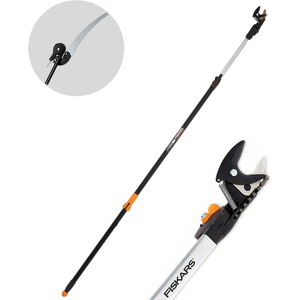 Fiskars UP86 - Coupe-branches télescopique professionnel - perche de 240/400 cm + scie de 45 cm - Ø 32 mm - Publicité Fiskars UP86 - Coupe-branches télescopique professionnel - perche de 240/400 cm + scie de 45 cm - Ø 32 mm - Publicité