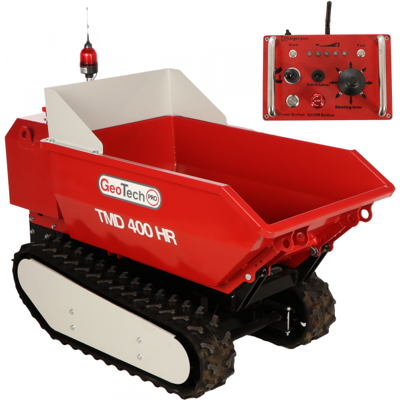 GeoTech Pro GeoTech-Pro TMD 400 HR - Brouette à batterie radiocommandée - Basculement hydraulique - 48V 15Ah - Publicité GeoTech Pro GeoTech-Pro TMD 400 HR - Brouette à batterie radiocommandée - Basculement hydraulique - 48V 15Ah - Publicité