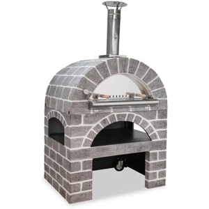 AgriEuro TOP-LINE AgriEuro Pulcinella STONE - Four à bois pour pizza d'extérieur Gris de 80X60 - 4 pizzas