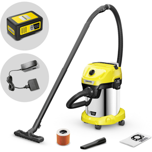 Karcher WD 3-18 S V-17/20 Battery Set - Aspirateur multifonction à batterie - Cuve inox - 17 L