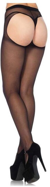Collant Ouvert String 1902 Fin Noir