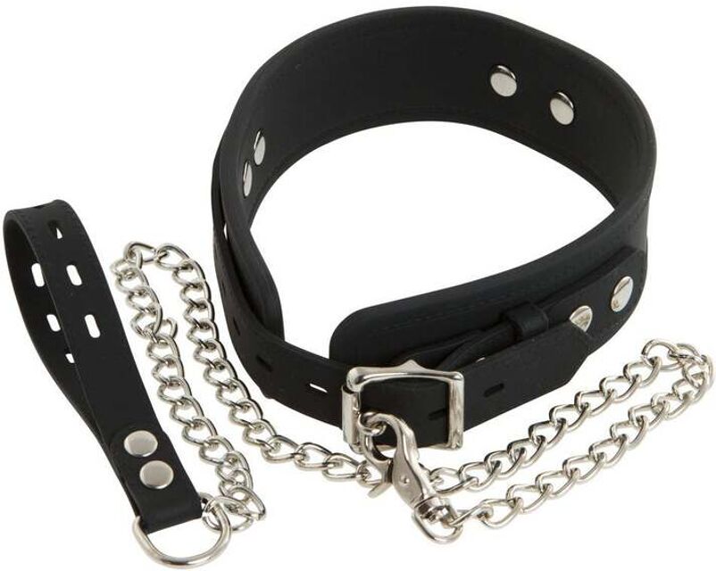 Collier & Laisse Silicone Noir