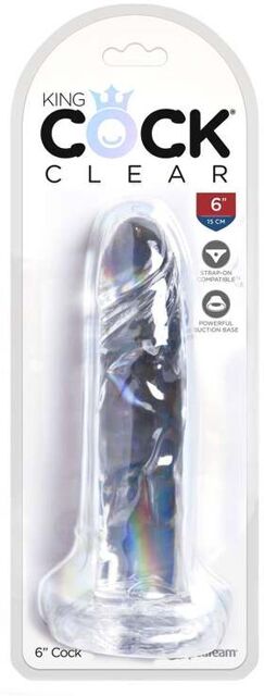 Gode Ventouse 15,2 cm King Cock Clear Transparent