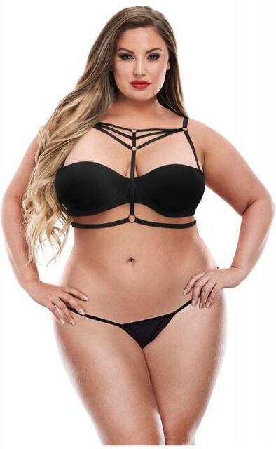 Soutien-Gorge Harnais avec Lanières Noires GT Noir 2