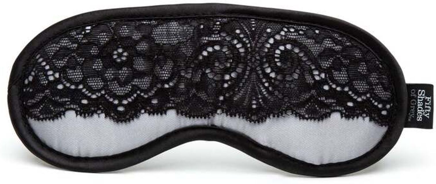 Masque Dentelle et Satin Play Nice Noir & Gris Gris 4