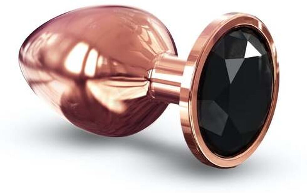 Plug Anal Métal Diamant Noir L Rose 2