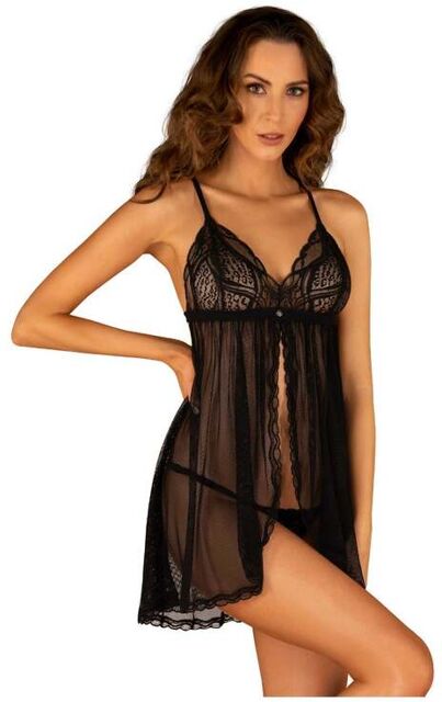 Nuisette Babydoll Sedila Noire Noir