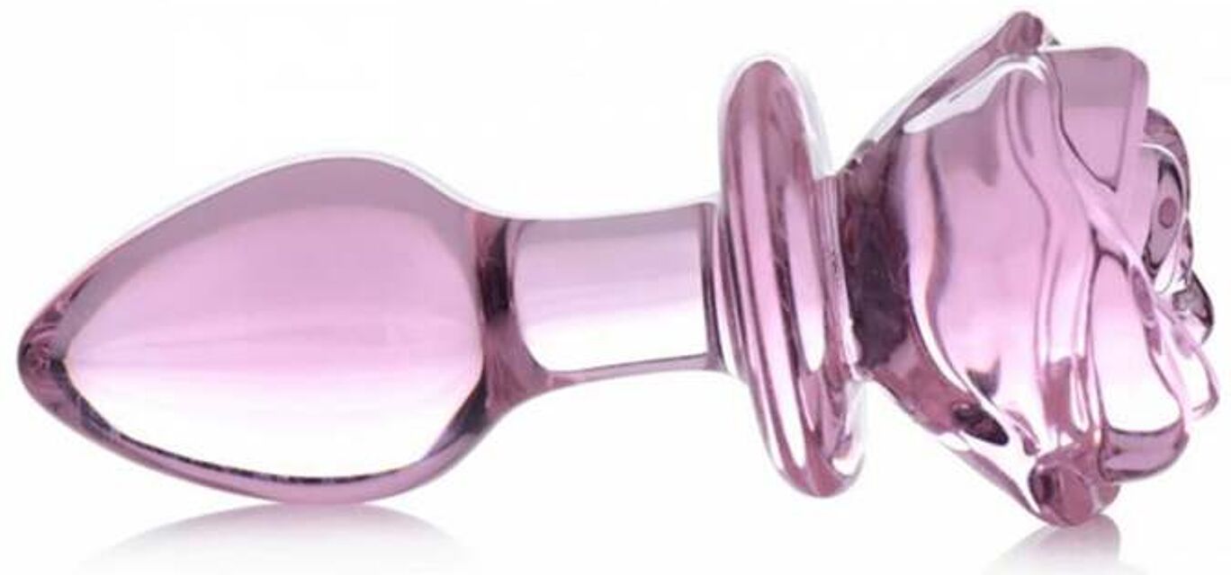 Plug Anal en Verre Pink Rose Medium Rose