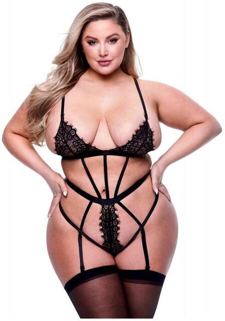 Body Dentelle Cils à Lanières Noir GT Noir 3