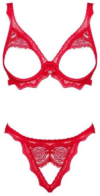 Ensemble Ouvert 2 Piàces Bergamore Rouge Rouge