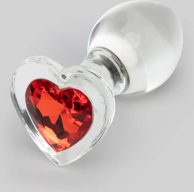 Plug Anal Medium Coeur en Verre Sensual Glass Transparent