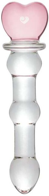 Gode en Verre Beaded Heart Sensual Glas Transparent