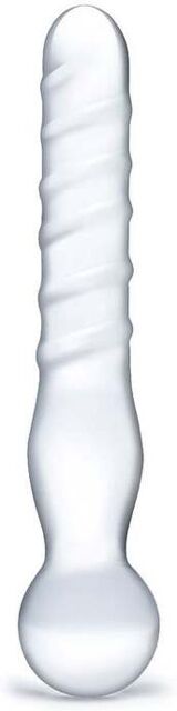 Gläs Gode en Verre Spirale Joystick Transparent