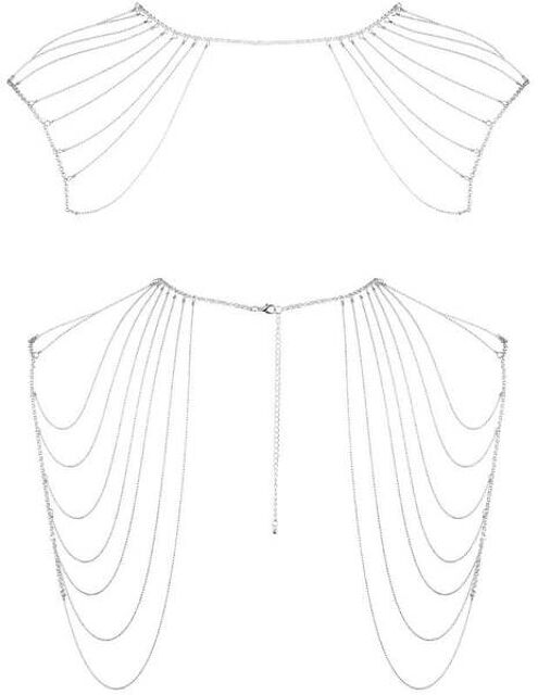 Ornement d'Epaules et Dos en Chainettes Métalliques Magnifique Argent