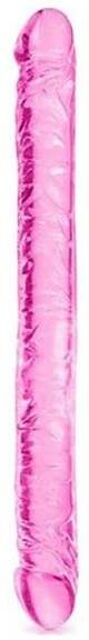 Double Dong 34 cm Cristal Veiné Rose Rose