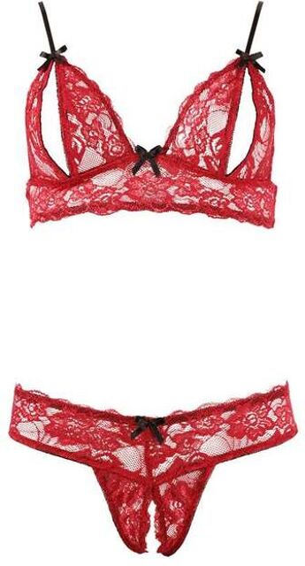 Ensemble Dentelle 2 Pièces Ouvert Rouge