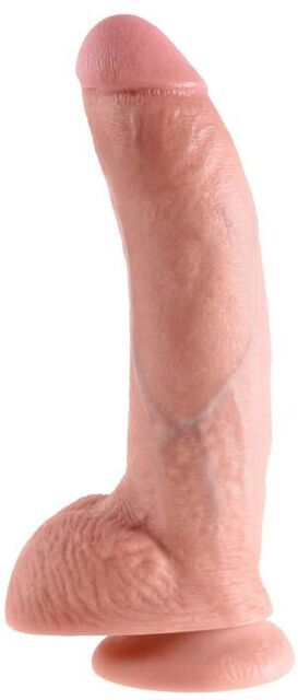 Gode avec Testicules 22,9 cm King Cock Chair rose
