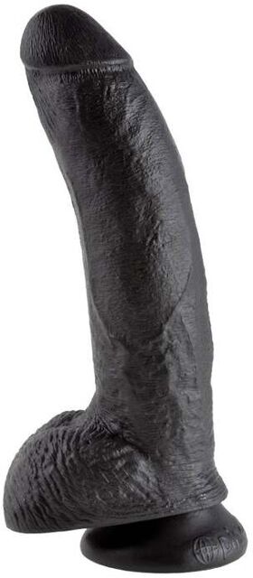 Gode avec Testicules 22,9 cm King Cock Noir