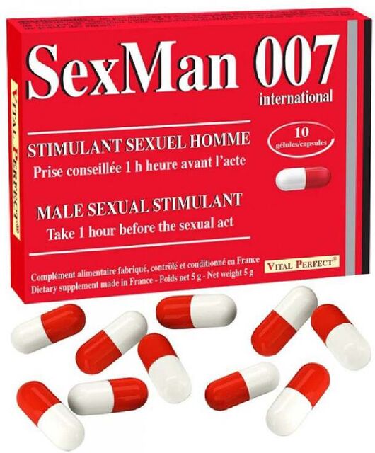 Aphrodisiaque SexMan 007 10 Gélules Rouge