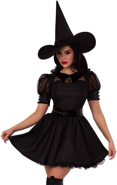 Costume sorcière Bewitching 3 pièces M Noir 2