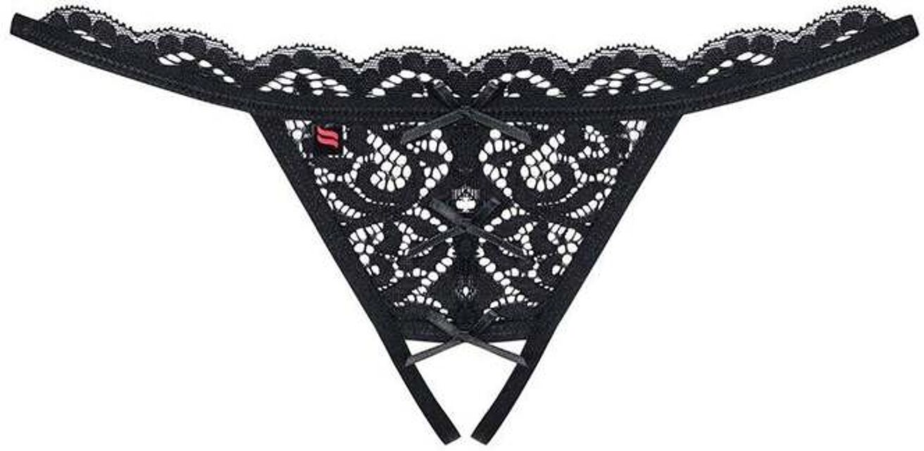 String Ouvert en Dentelle 831-THC-1 Noir 2