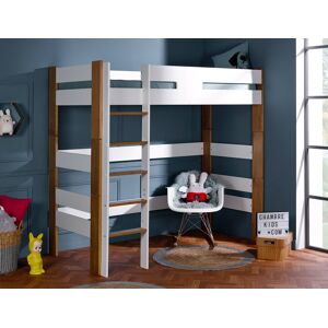 Chambrekids Lit mezzanine enfant Scandi Blanc & Chene