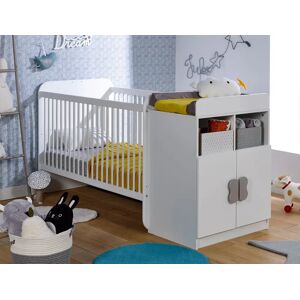 Chambrekids Lit bebe evolutif combine Madrid Blanc 70x140