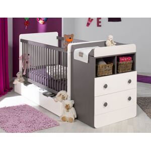 Chambrekids Lit bebe evolutif combine Malte Taupe 70x140