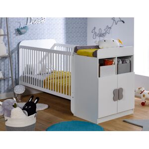 Chambrekids Lit bébé évolutif combiné Madrid Blanc 70x140