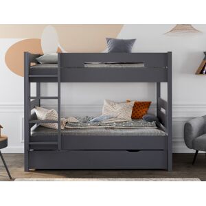 Chambrekids Lit superposé 3 places Anthracite MILO