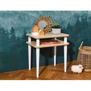 Chambrekids Table de chevet Natura Bois et Blanc