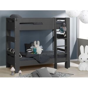 Chambrekids Lit superposé 90x190 London Anthracite + 2 Matelas