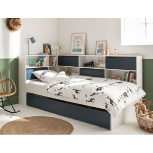 Chambrekids Lit gigogne avec rangements Blanc & Bleu nuit Opus