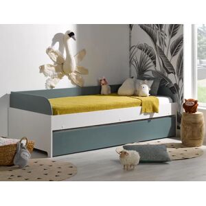 Chambrekids Lit banquette gigogne Opus Blanc et Vert mousse