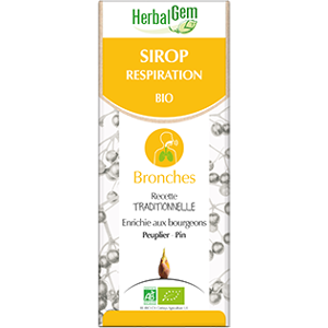 France Herboristerie HERBALGEM SIROP RESPIRATION -encombrement des voies respiratoires - 250 mL