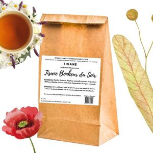 France Herboristerie Tisane Bonheur du Soir - Sachet de 100 grammes - Tisane apaisante et bonne nuit