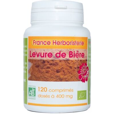 France Herboristerie LEVURE DE BIERE BIO AB dosés à 400 mg en comprimés. Publicité France Herboristerie LEVURE DE BIERE BIO AB dosés à 400 mg en comprimés. Publicité