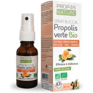 France Herboristerie Spray Buccal Propolis Verte Bio et Extrait de Pepins de Pamplemousse - Sans alcool (certifie AB) - Miel, Orange - 20ml