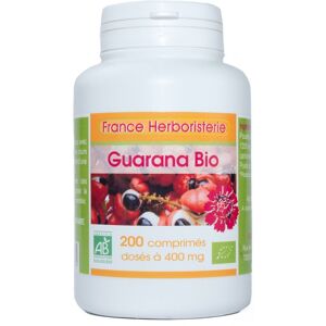 France Herboristerie GUARANA BIO AB 200 comprimes doses a 400 mg en comprimes.