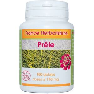 France Herboristerie GELULES PRELE BIO 100 gelules dosees a 190 mg poudre pure.