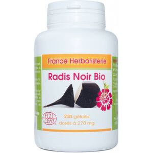 France Herboristerie GELULES RADIS NOIR BIO racine 200 gelules dosees a 270 mg poudre pure.