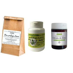France Herboristerie Pack PEAU NETTE - Tisane pour soulager l'acne, gelules Peau net' & Zinc
