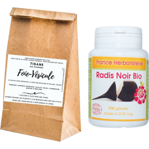 France Herboristerie Pack DETOX - Tisane Foie-Vesicule & gelules de Radis Noir