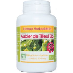 France Herboristerie 200 gélules AUBIER TILLEUL BIO AB dosées à 220 mg.