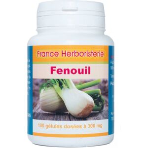 France Herboristerie GELULES FENOUIL 100 gélules dosées à 300 mg.